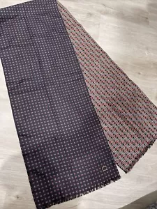 Sera Fine Silk Scarf Blue/Red 100% Silk 62 x 11.5 Made in Italy - Picture 1 of 5