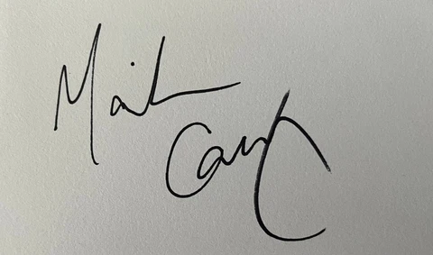 Hand signed white card of MARIAH CAREY, MUSIC  autograph Cover