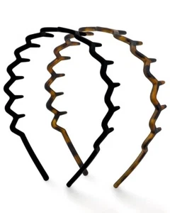 2pcs Zig Zag Headbands, Recycled Plastic Wavy Hair Band with Teeth,for Women-Men - Picture 1 of 8