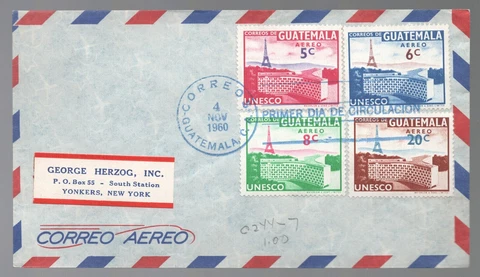 1960 Guatemala UNESCO FDC. First Day Cover Cover