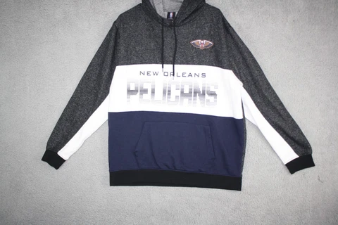 New Orleans Pelicans Sweater Adult Extra Large Black Blue NBA Sweatshirt Mens Cover