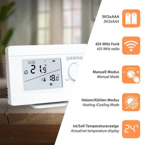 Raumthermostat Ditgital Thermostat Fußbodenheizung Heizungsregler Funk Regler - Bild 1 von 41