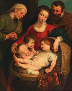 The Holy Family | Circle of Peter Paul Rubens | 1640 Renaissance Biblical Print - Picture 1 of 9