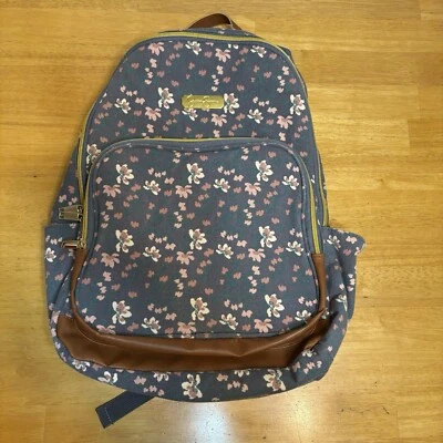 Jessica Simpson Backpack Womens School Floral Adjust Straps Blue Pink Adult G5 - Image 1 of 4