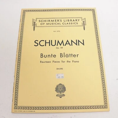 Schumann Op 99 Bunte Blatter Piano Songbook Sheet Music Score 14 Pieces 1945 - Image 1 of 4