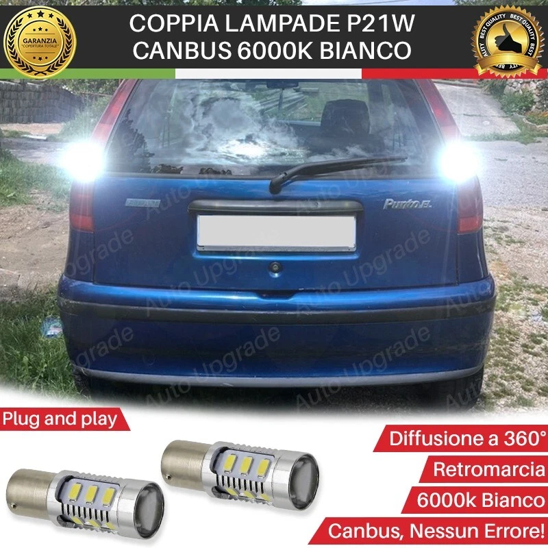 COPPIA DI LUCI RETROMARCIA 15 LED P21W BA15S PER FIAT PUNTO MK1 6000K BIANCO CAN - Immagine 1 di 4