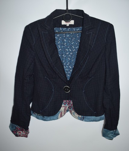Blazer giacca Kenzo lana vintage fiori arte taglia 38 un bottone