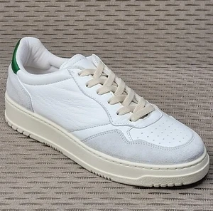 Entrenadores con cordones de cuero real para damas M&S ~ Talla 7 ~ BLANCO - Imagen 1 de 6