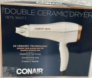 Conair Double Ceramic Dryer 1875 Watt Color White/Rose Gold - Picture 1 of 1