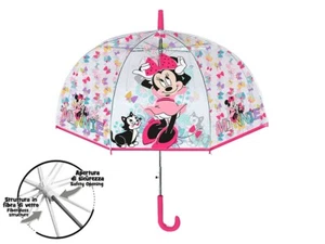 OMBRELLO MINNIE DISNEY TRASPARENTE CUPOLA MANUALE 8 RAGGI BAMBINO - Picture 1 of 1