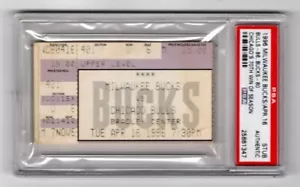 1995-1996 Chicago Bulls NBA Record 70th Win Stub PSA Michael Jordan - Picture 1 of 4