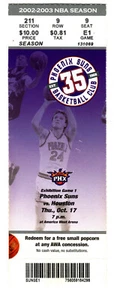 2002 PHOENIX SUNS vs HOUSTON ROCKETS Ticket YAO MING Pre-Debut Rookie Year - Picture 1 of 1