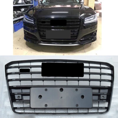 FIT For Audi A8 2015 2016 2017 Front Bumper Grill Upper Mesh Black Grille Grid - Imagen 1 de 2