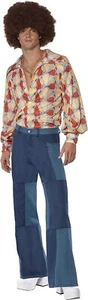 Smiffys 70s Deluxe Flared Trousers, Mens, M - Size 38-40 - Picture 1 of 3