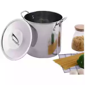 8 qt Edelstahl Topf mit Deckel Kochen Küche Suppe Eintopf Sauce Vorrat - Bild 1 von 3