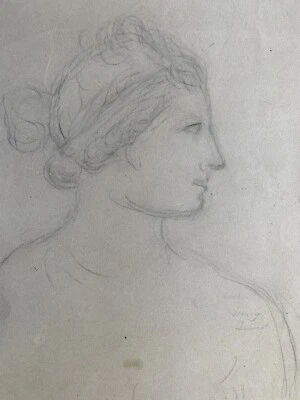 19th Century Antique Drawing 1840s Inscribed Mary Mary Queen Double-sided UK - Image 1 of 4