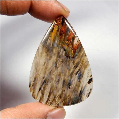 Pseudomorph Stick Agate Cabochon Pear Shape Natural Gemstone Loose 46 Cts #10598 - Image 1 of 4