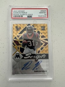 Dameon Pierce Mosaic Rookie Scripts GOLD Auto 3/10 SSP Houston Texans RC PSA 10!