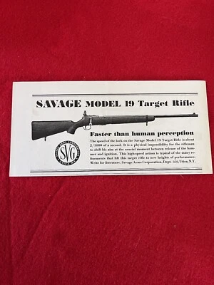 Rifle Savage Modelo 19 Target Vintage 1934 anuncio impreso Foto 1 de 4