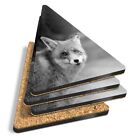 4x Triangle Coasters - BW - Cute Cheeky Ginger Fox Wild Animals #41265