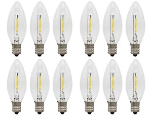 12 LED Replacement Light Bulbs for Electric Candle Lamps C7 Base, 0.7w, 120v - Picture 1 of 7