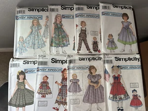 Lot of 8 Simplicity Daisy Kingdom Girl’s Sewing Pattern Cut - Picture 1 of 9