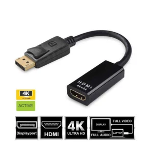 DP to HDMI display port 4k adapter female male Compatible for Lenovo Dell HP AMD - Picture 1 of 4