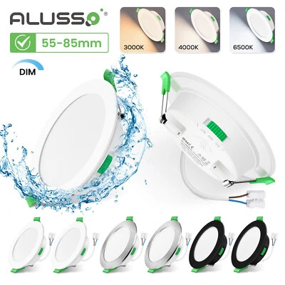 LED Recessed Downlights 3CCT Dimmable 55mm-205mm Ultra Slim Ceiling light IP44 - Image 1 of 4