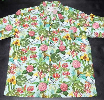 Oblong Box Shop 男式 2XL 花卉鸟夏威夷衬衫 XXL Von Fitch — 第 1/4 张图片