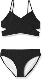 Mädchen Standard Coral Reef Strand Sport Wickel Bikini 2-teilig, schwarz Größe 12 - Bild 1 von 4