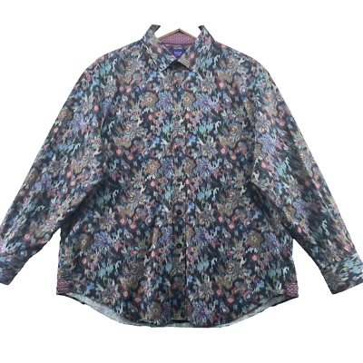 Camisa informal Tallia para hombre talla XL floral elástica algodón manga larga puños abatibles Foto 1 de 4