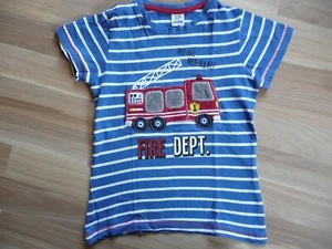 T-Shirt Shortsleeve Gr 122 geringelt blau Feuerwehr - Bild 1 von 3