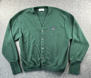 Vintage Izod Men’s Size XL Green Cardigan Sweater Made In USA - Picture 1 of 15