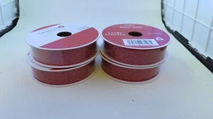 Celebrate It Red Sparkle Ribbon 7/8 In x 30 Ft 4 packs NEW - Picture 1 of 3