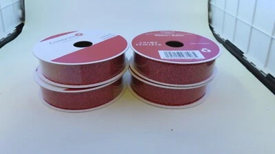 Celebrate It Red Sparkle Ribbon 7/8 In x 30 Ft 4 packs NEW - Image 1 of 3