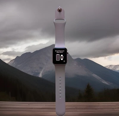 Reloj inteligente Apple Watch Series 1 38 mm carcasa de aluminio arena rosa correa deportiva  Foto 1 de 4