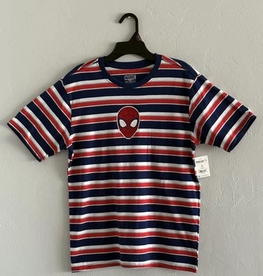 Spiderman Teen Boys T Shirt XXL 18 Striped Multicolor New With Tags - Image 1 of 4
