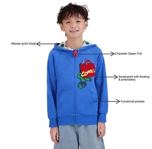Boys Marvel Character Jacket Hoodie Zip-up Size 8 NEW - Picture 1 of 7