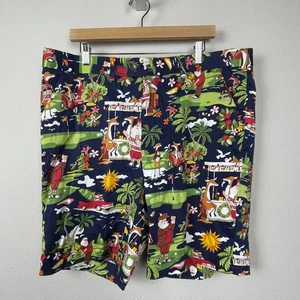 Loudmouth Golf Shorts 40 Santa Reindeer Print Red Green Holiday Resort - Picture 1 of 7
