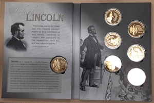 Life of Lincoln 7 Pc Medal Set by American Mint in Original Case w/COAs - Picture 1 of 10