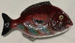 Plato de pescado vintage Bordallo Pinheiro, 10 pulgadas - Imagen 1 de 4