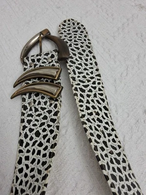 Vintage Y2K Mixed Metals Leopard Print Belt M 34" Punk Metal Hippie - Image 1 of 4