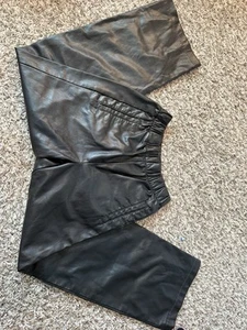 Mother Skippety Ankle Faux Show Black Faux Leather Pants Women's size XS 24-26 - Picture 1 of 6