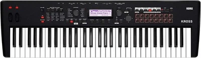 Korg Kross2-61-MB Synthesizer Black Musical Keyboard W/Case & Pedal Set New - Image 1 of 4