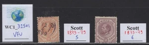 WC1_32501 COLONIAS HOLANDESAS: CURACAO. Par de sellos de 1873-79. Sc.5,6. Usado - Imagen 1 de 1