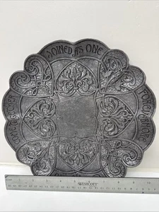 Forevermore 2002 Kimberly McSparran Carson Pewter Two Hearts Joined As One Tray  - Picture 1 of 4