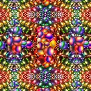 Hoffman - Yuletide Blooms - Packed Christmas Ornaments - Rainbow, BTY - Picture 1 of 9