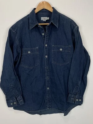 VTG 90s J Crew Oarsman Denim Button Up Shirt Blue Large USA Cotton - Image 1 of 4