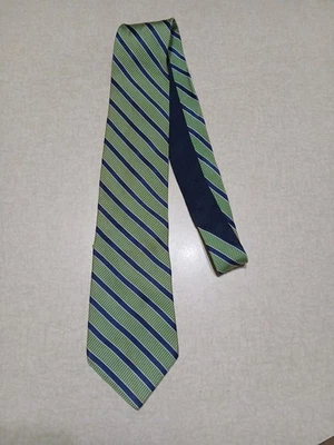 Corbata de seda Tommy Hilfiger rayas verdes azules Foto 1 de 3