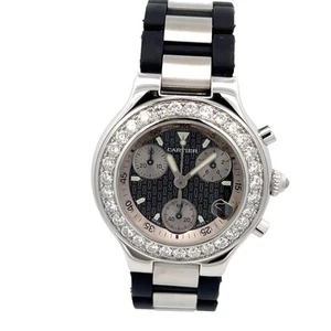 Herrenuhr Cartier Must 21 Chronoscaph Chronograph Diamant - Bild 1 von 9